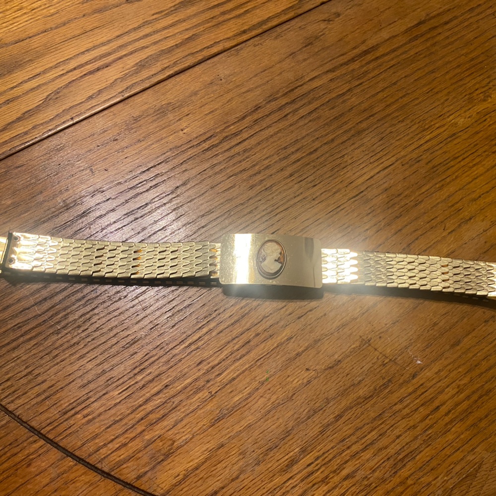 Gold Belt with Cameo Buckle